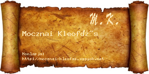 Mocznai Kleofás névjegykártya